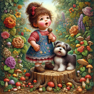 Garden Little Girl Performing 40*40CM(Canvas) Full Round Drill Diamond Painting