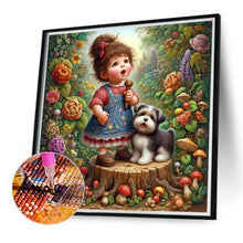 Load image into Gallery viewer, Garden Little Girl Performing 40*40CM(Canvas) Full Round Drill Diamond Painting
