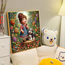 Load image into Gallery viewer, Garden Little Girl Performing 40*40CM(Canvas) Full Round Drill Diamond Painting
