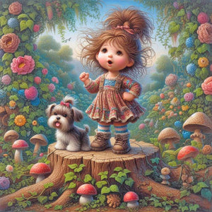 Garden Little Girl Performing 40*40CM(Canvas) Full Round Drill Diamond Painting