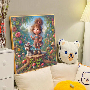 Garden Little Girl Performing 40*40CM(Canvas) Full Round Drill Diamond Painting
