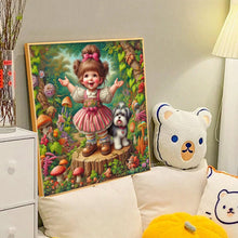 Load image into Gallery viewer, Garden Little Girl Performing 40*40CM(Canvas) Full Round Drill Diamond Painting
