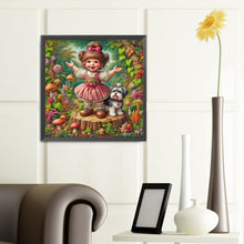 Load image into Gallery viewer, Garden Little Girl Performing 40*40CM(Canvas) Full Round Drill Diamond Painting
