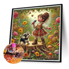 Load image into Gallery viewer, Garden Little Girl Performing 40*40CM(Canvas) Full Round Drill Diamond Painting
