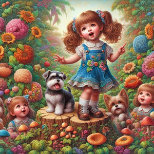 Garden Little Girl Performing 40*40CM(Canvas) Full Round Drill Diamond Painting