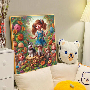 Garden Little Girl Performing 40*40CM(Canvas) Full Round Drill Diamond Painting