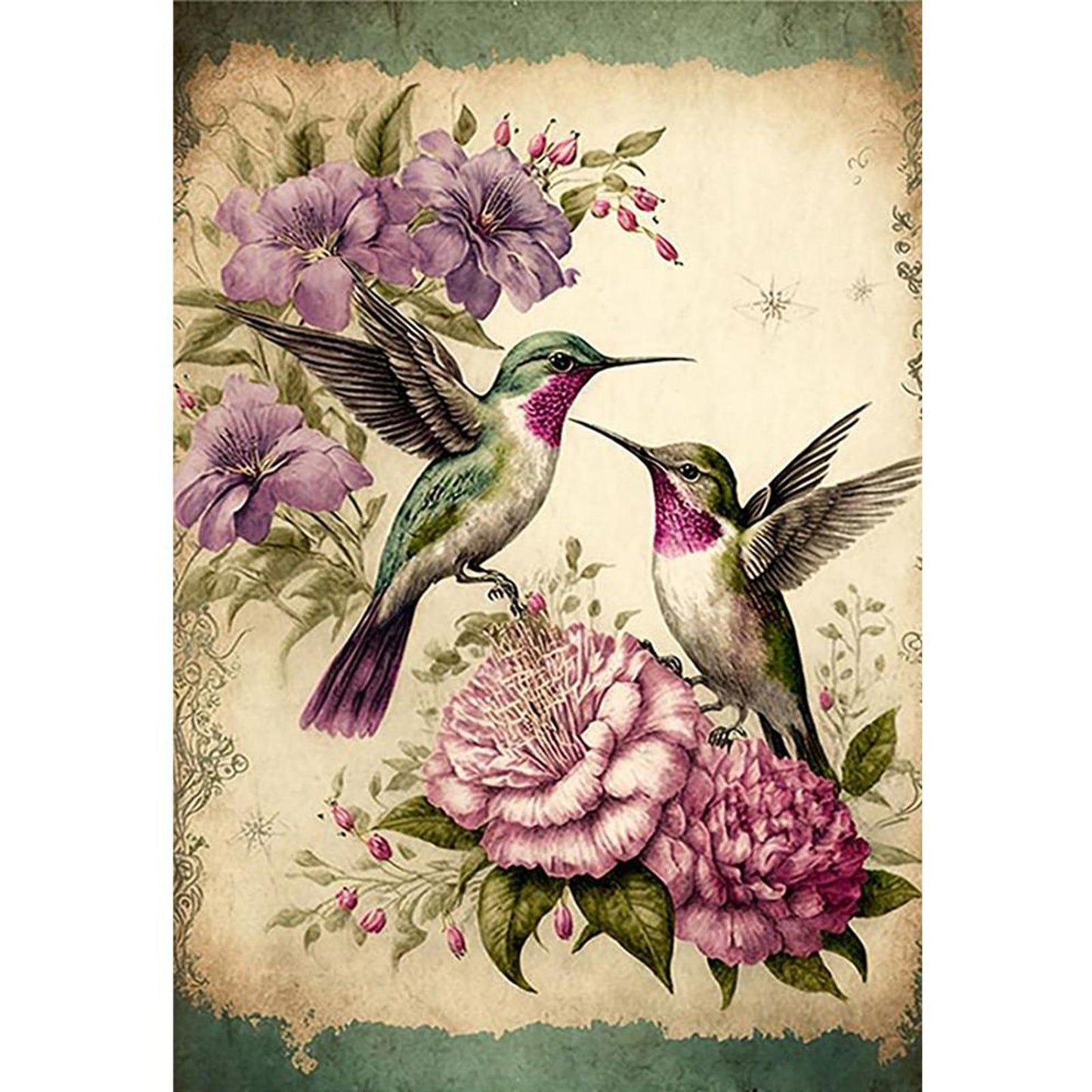 Hummingbird And Fresh Flowers - Full 11CT Counted Cross Stitch 40x60CM - Huacan