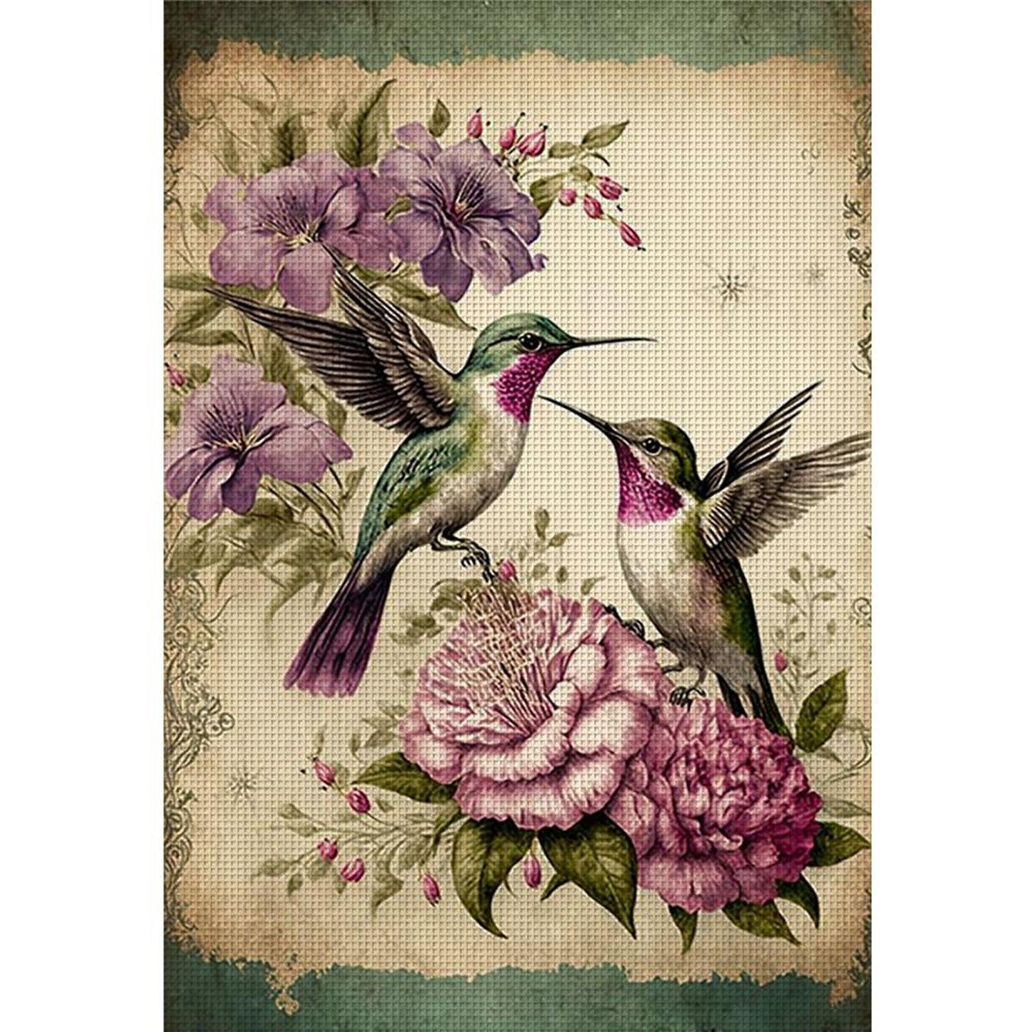 Hummingbird And Fresh Flowers - Full 11CT Counted Cross Stitch 40x60CM - Huacan