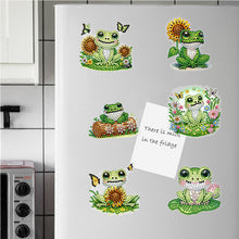 Load image into Gallery viewer, 6Pcs Sunflower Frog Pattern DIY Acrylic DIY Diamond Painting Magnets Kit
