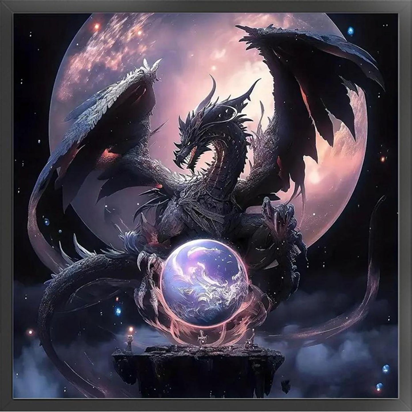 Dragon And Crystal Ball - Full 11CT Counted Cross Stitch 40x40CM - Yishu