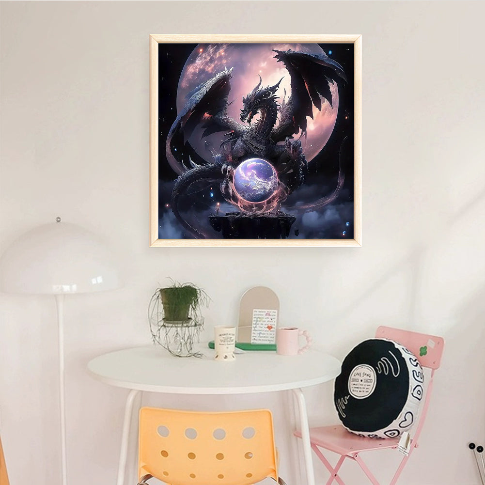 Dragon And Crystal Ball - Full 11CT Counted Cross Stitch 40x40CM - Yishu