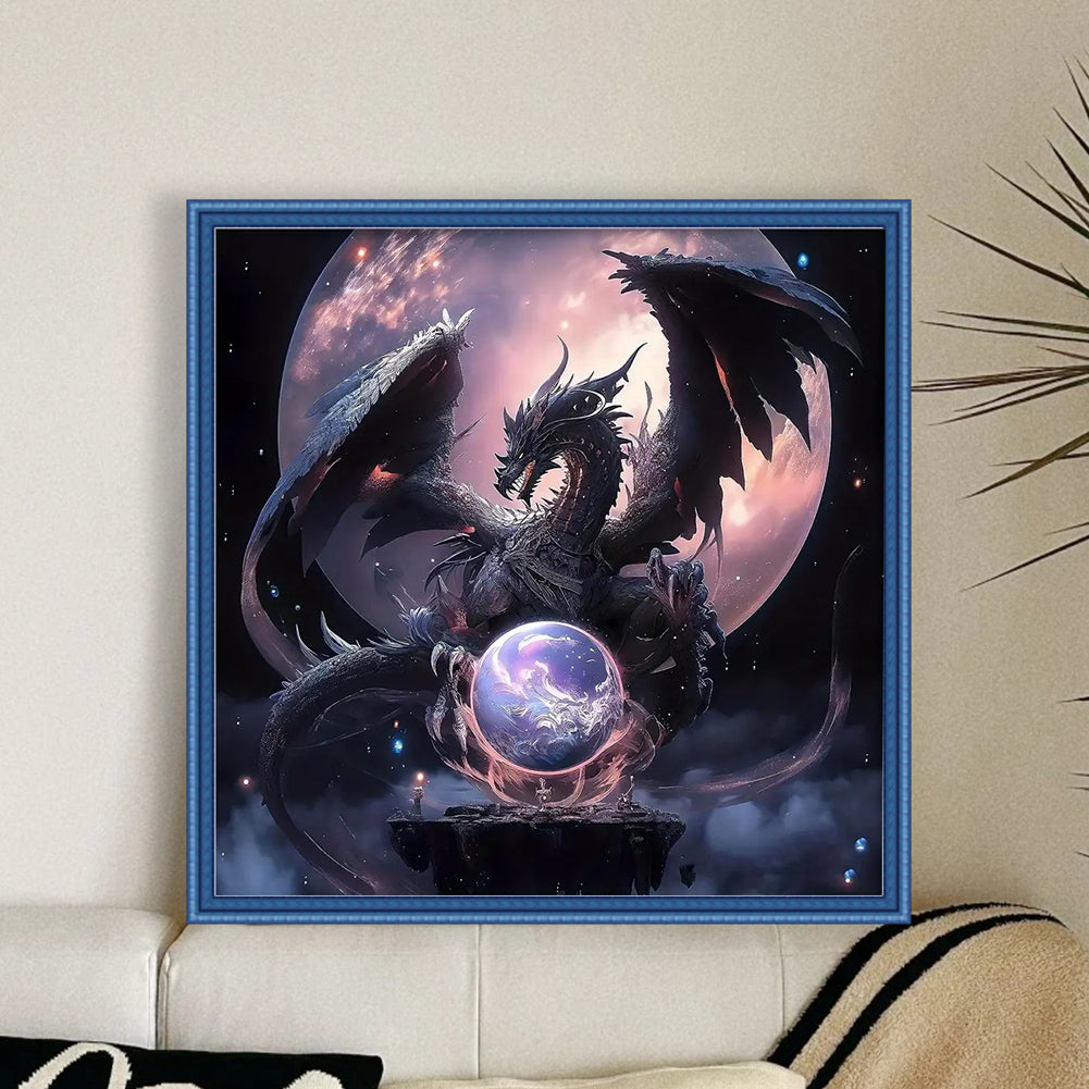 Dragon And Crystal Ball - Full 11CT Counted Cross Stitch 40x40CM - Yishu