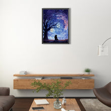 Load image into Gallery viewer, Back View Of A Girl Under A Starry Sky 30*40CM(Picture) Full Round Drill Diamond Painting
