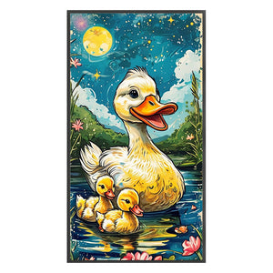 Yishu - Little Yellow Duck - 40*75CM 11CT 3 Stamped Cross Stitch
