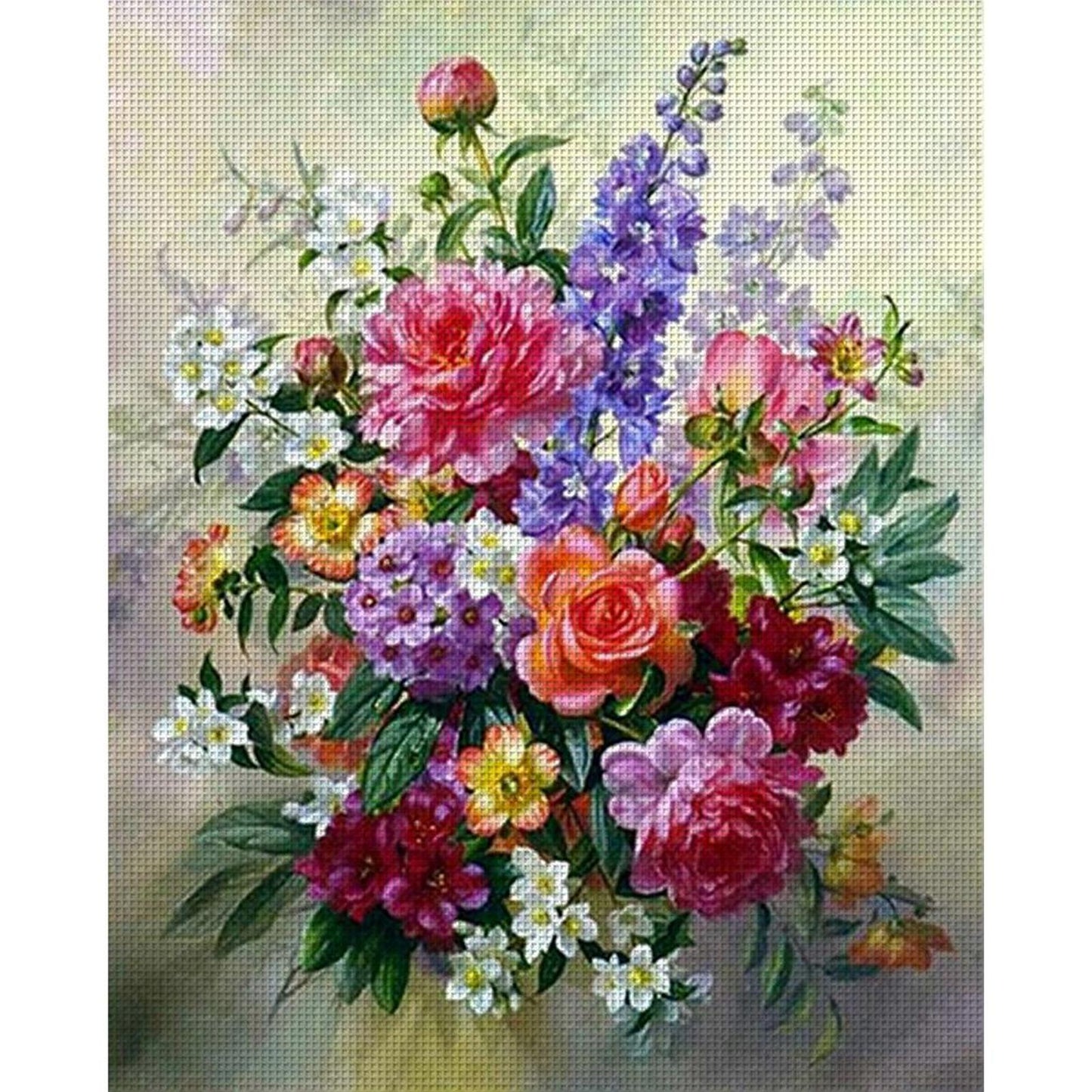 Flower - Full 11CT Counted Cross Stitch 36x46CM - Yishu