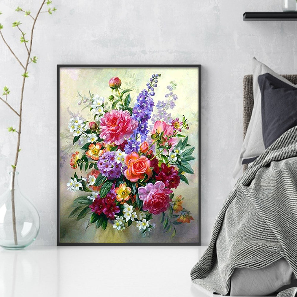 Flower - Full 11CT Counted Cross Stitch 36x46CM - Yishu