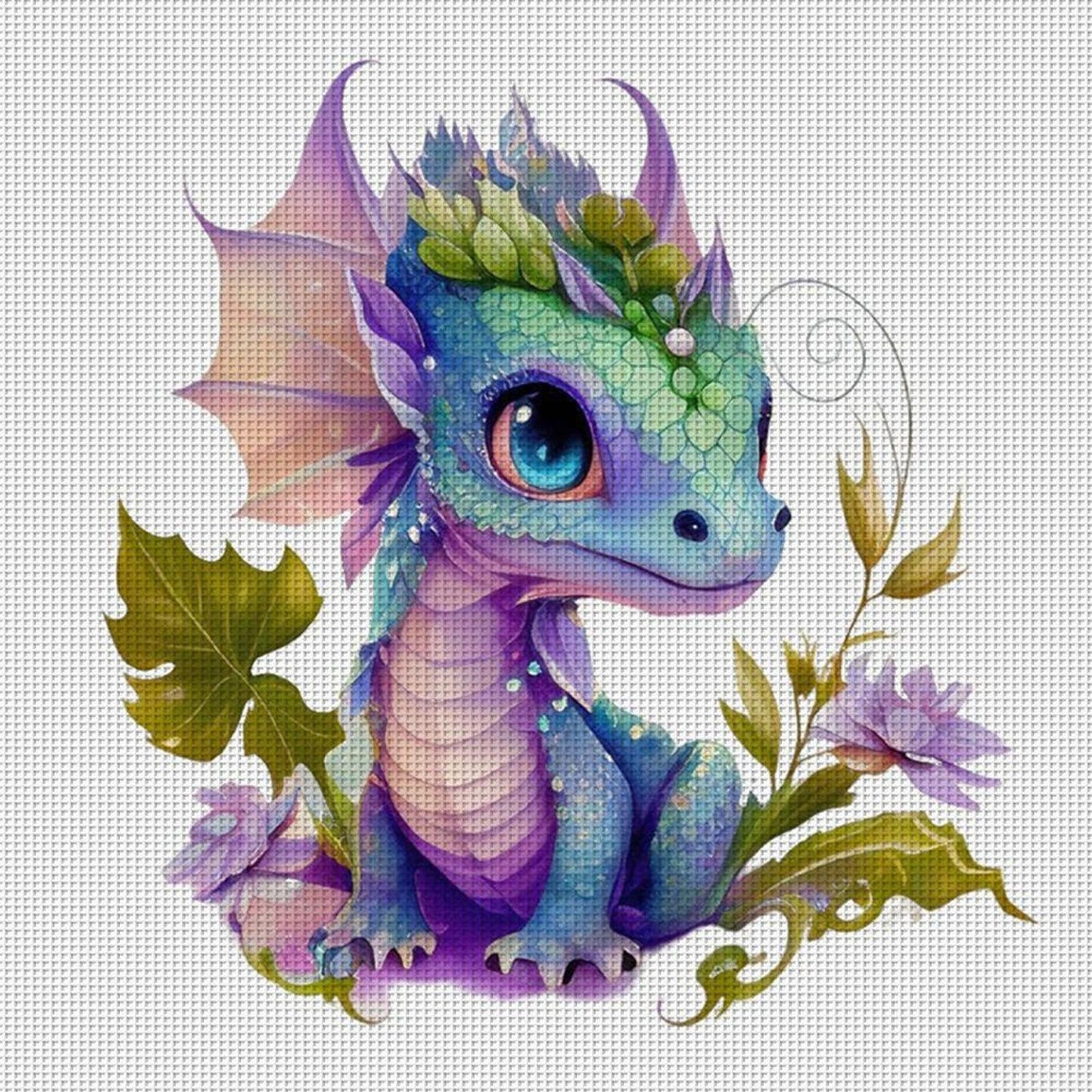 Pterosaur - Full 18CT Counted Cross Stitch 20x20CM - Huacan