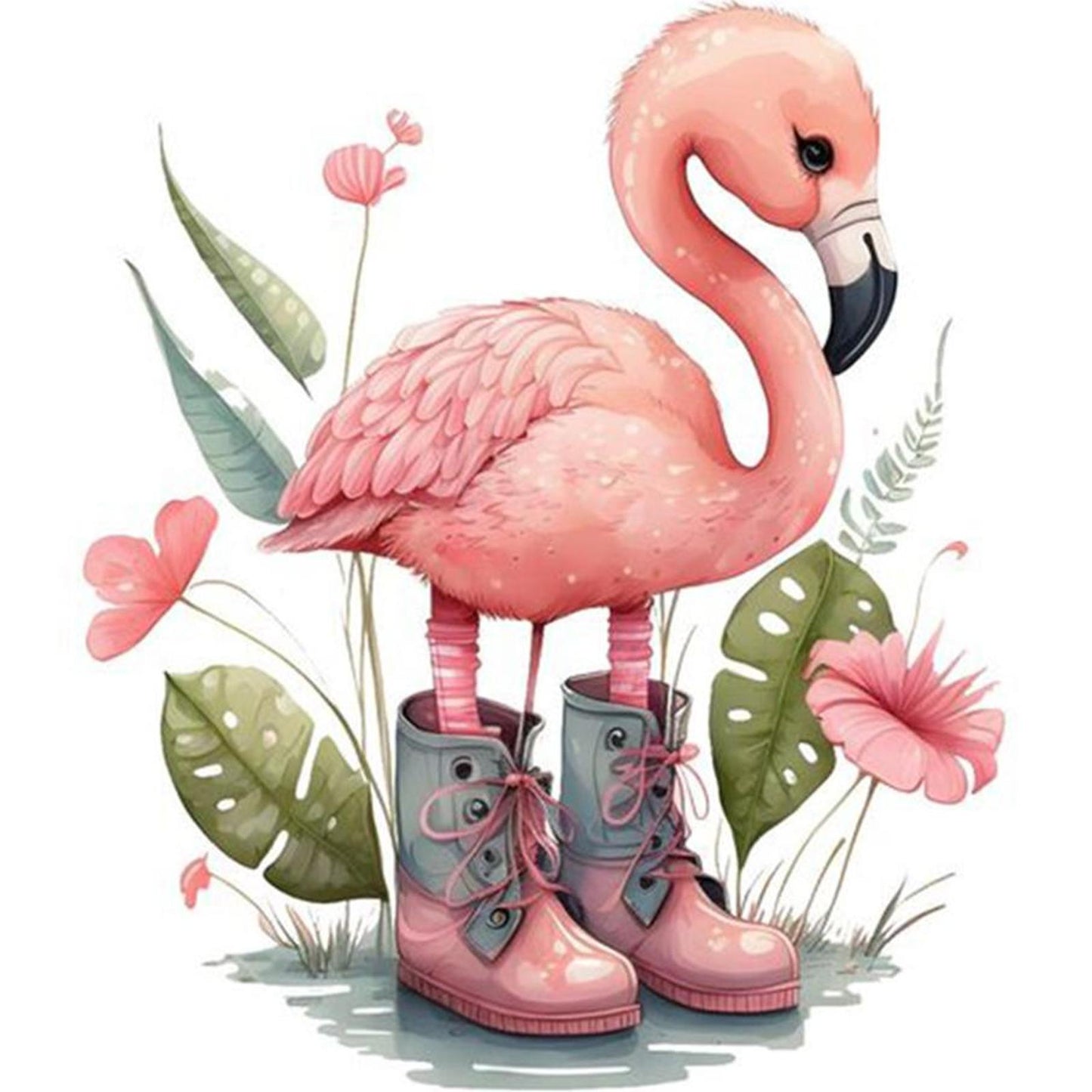 Flamingo - Full 18CT Counted Cross Stitch 20x20CM - Huacan