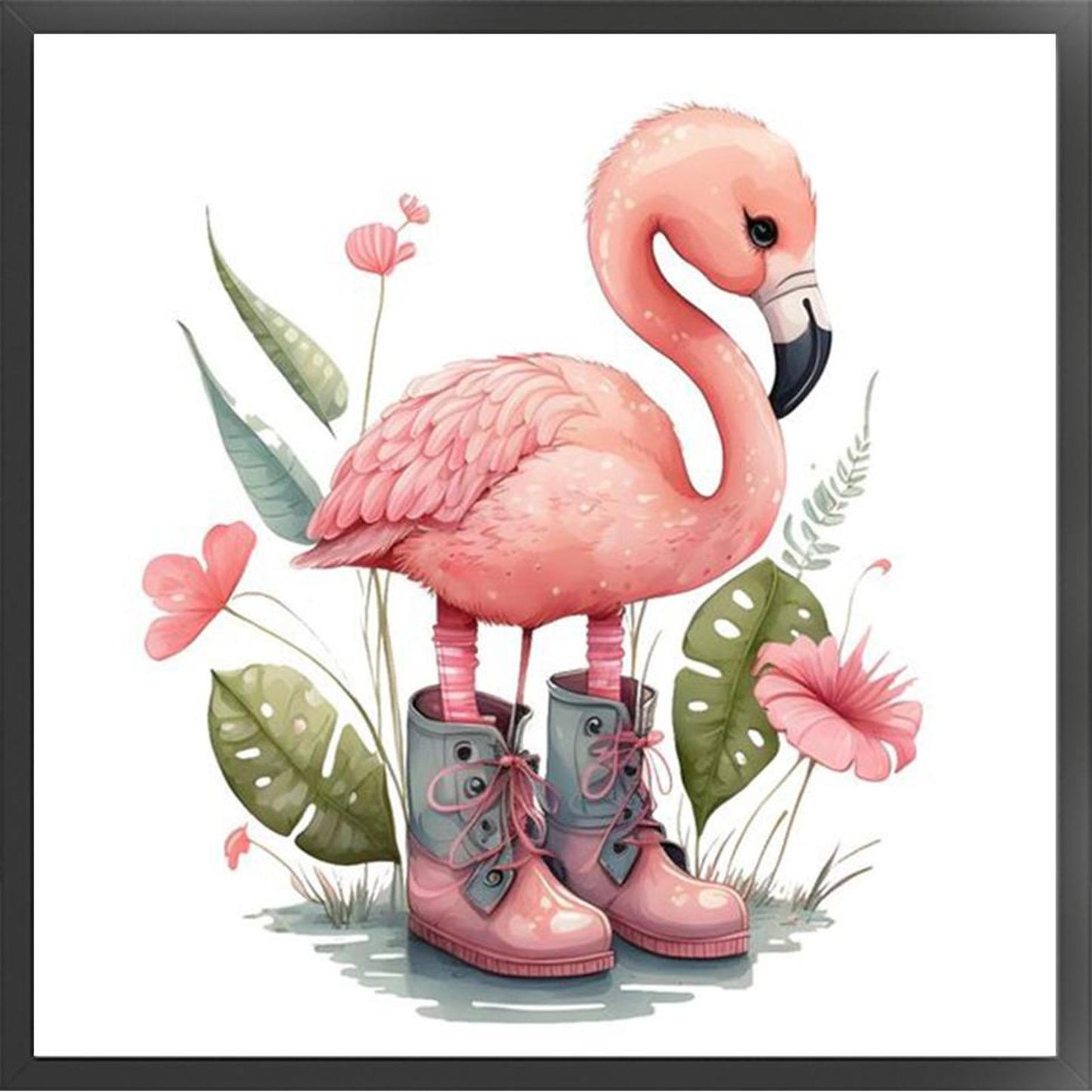 Flamingo - Full 18CT Counted Cross Stitch 20x20CM - Huacan