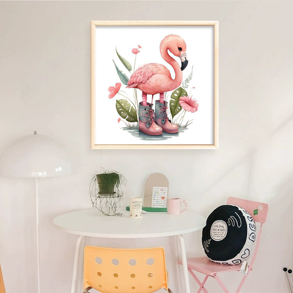 Flamingo - Full 18CT Counted Cross Stitch 20x20CM - Huacan