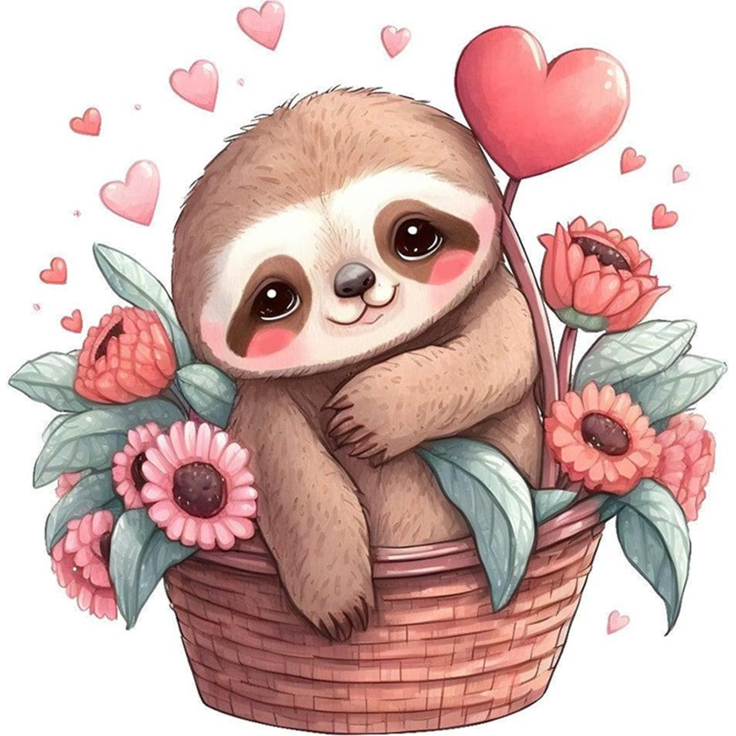 Sloth - Full 18CT Counted Cross Stitch 20x20CM - Huacan