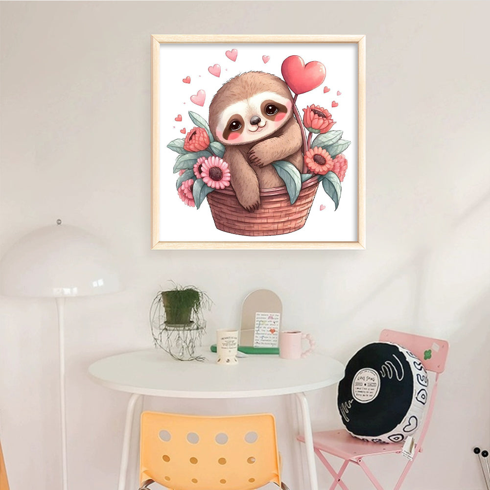Sloth - Full 18CT Counted Cross Stitch 20x20CM - Huacan