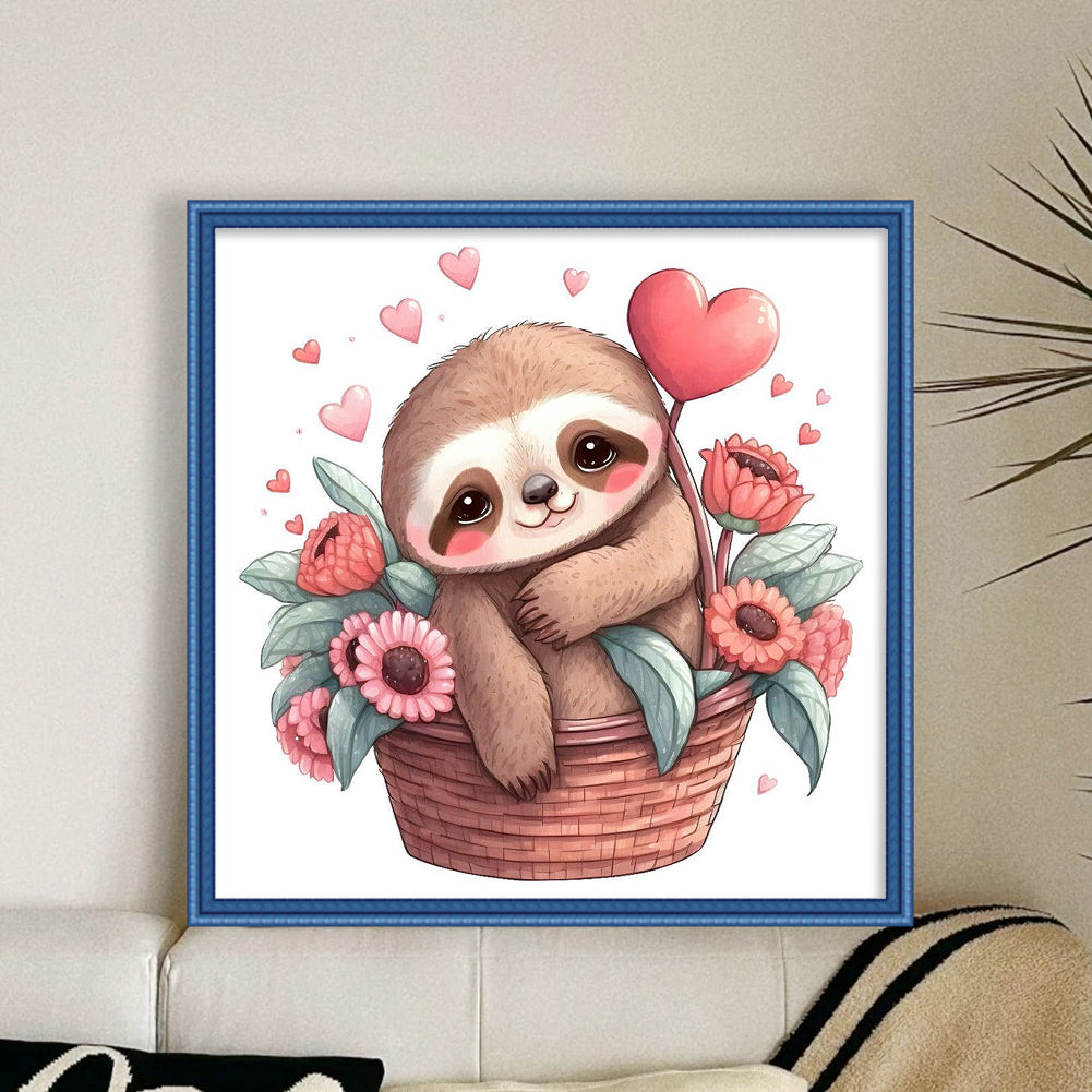 Sloth - Full 18CT Counted Cross Stitch 20x20CM - Huacan