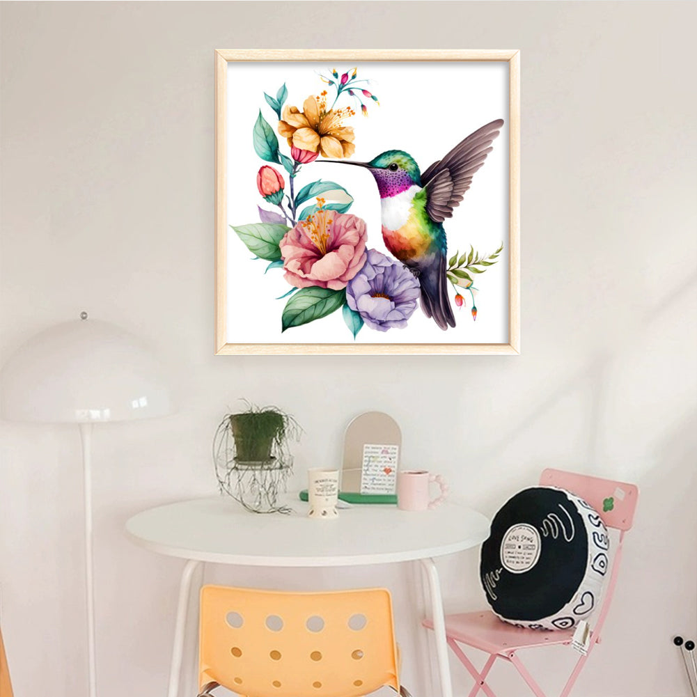 Flowers And Birds - Full 18CT Counted Cross Stitch 20x20CM - Huacan