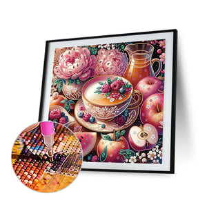 Fruit Afternoon Tea 40*40CM(Canvas) Partial Special Shaped Drill Diamond Painting