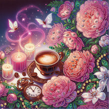 Load image into Gallery viewer, Peony Afternoon Tea 40*40CM(Canvas) Partial Special Shaped Drill Diamond Painting
