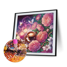 Load image into Gallery viewer, Peony Afternoon Tea 40*40CM(Canvas) Partial Special Shaped Drill Diamond Painting
