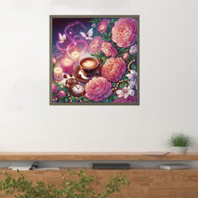 Load image into Gallery viewer, Peony Afternoon Tea 40*40CM(Canvas) Partial Special Shaped Drill Diamond Painting
