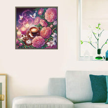 Load image into Gallery viewer, Peony Afternoon Tea 40*40CM(Canvas) Partial Special Shaped Drill Diamond Painting
