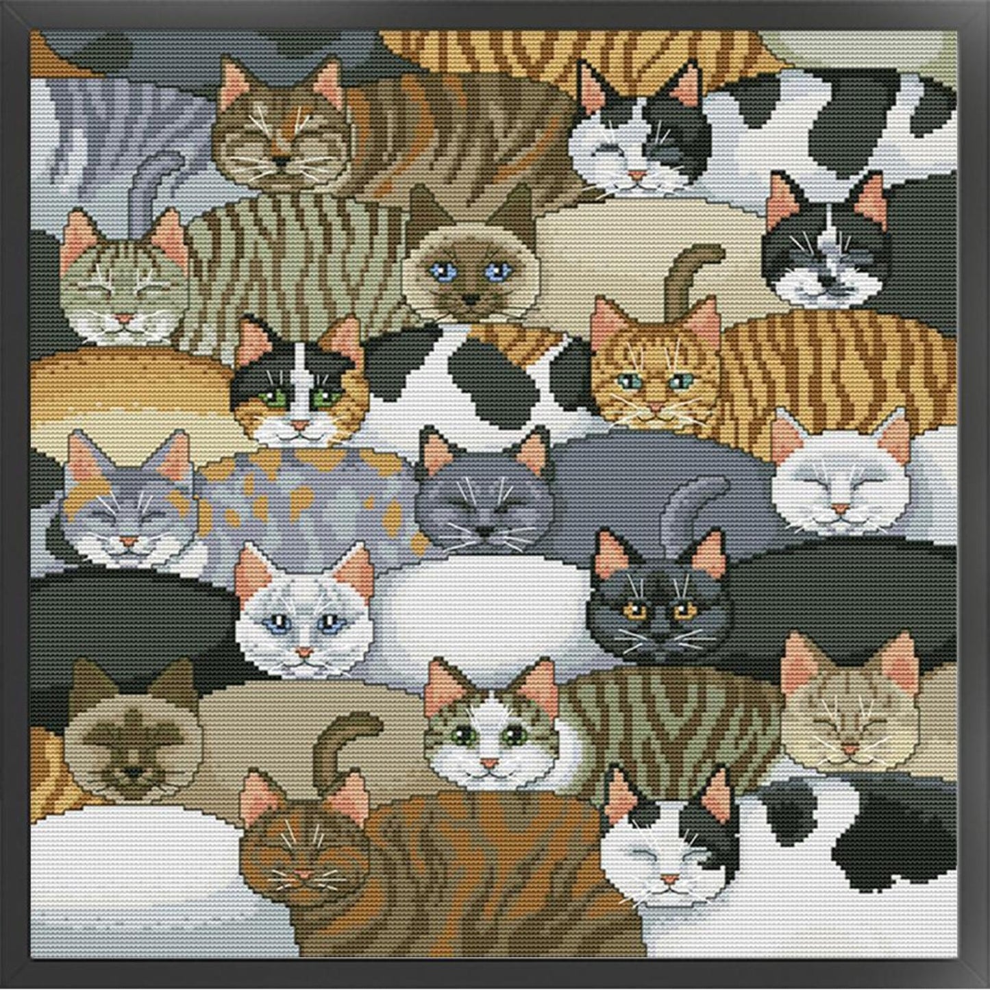 Cats - Full 14CT Counted Cross Stitch 46x46CM - Joy Sunday