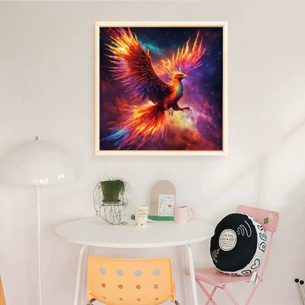 Fire Phoenix - Full 18CT Counted Cross Stitch 35x35CM - Huacan