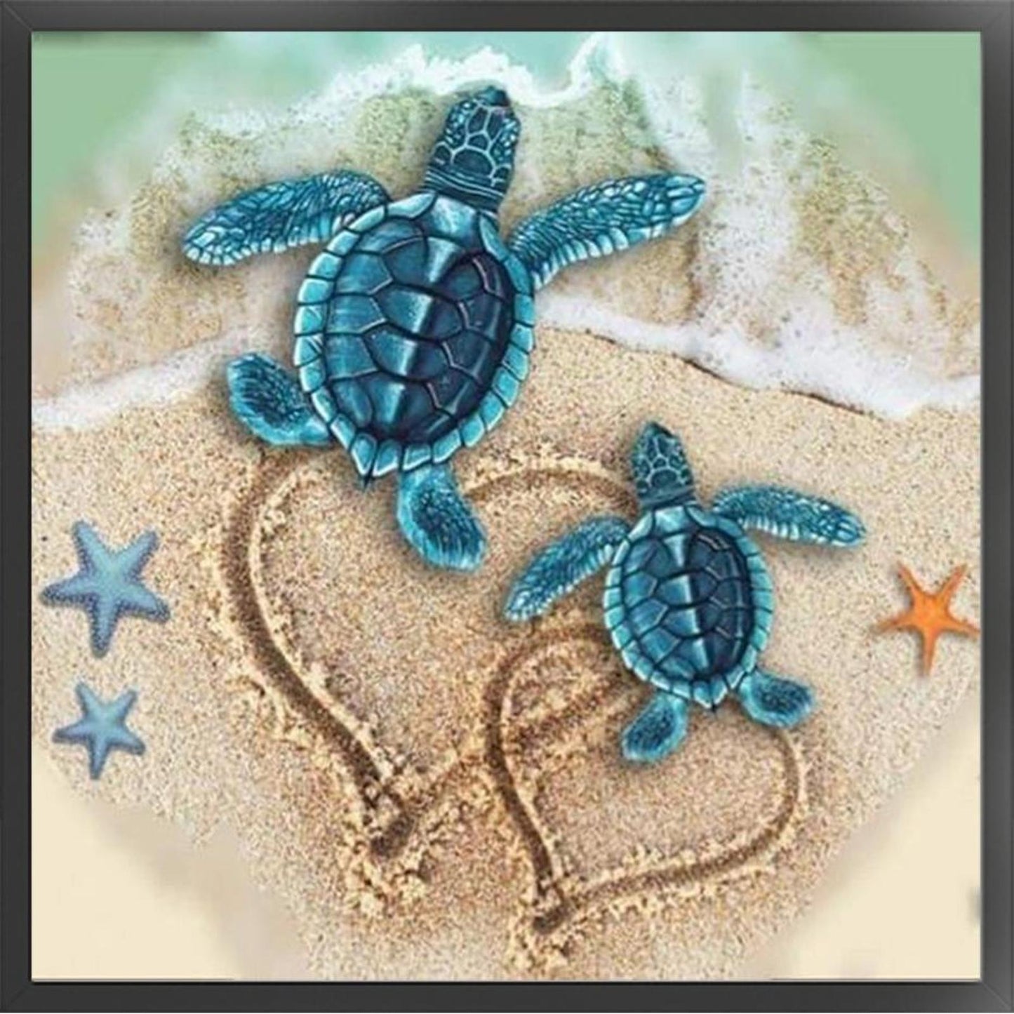 Love Sea Turtle - Full 11CT Counted Cross Stitch 40x40CM - Huacan