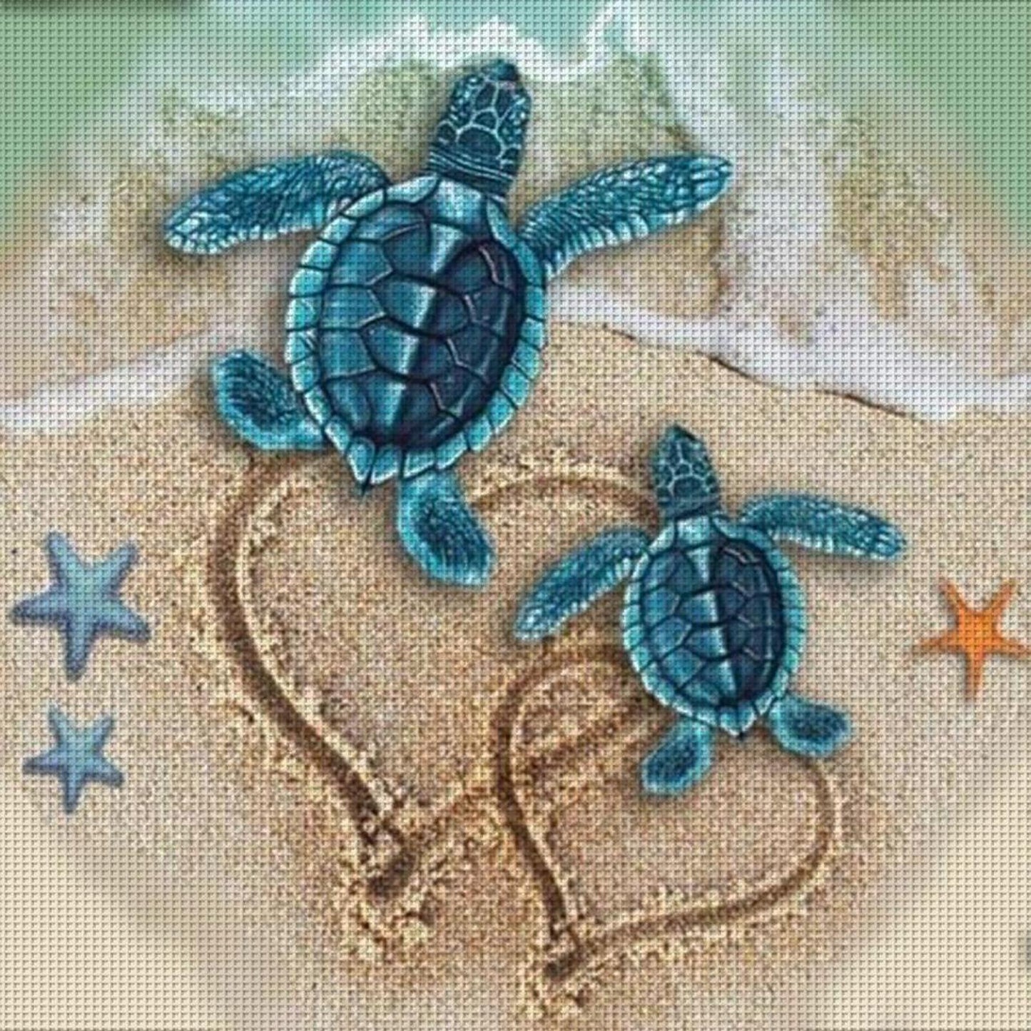 Love Sea Turtle - Full 11CT Counted Cross Stitch 40x40CM - Huacan