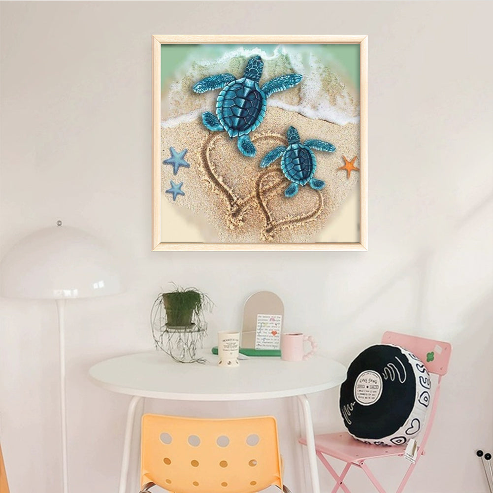 Love Sea Turtle - Full 11CT Counted Cross Stitch 40x40CM - Huacan