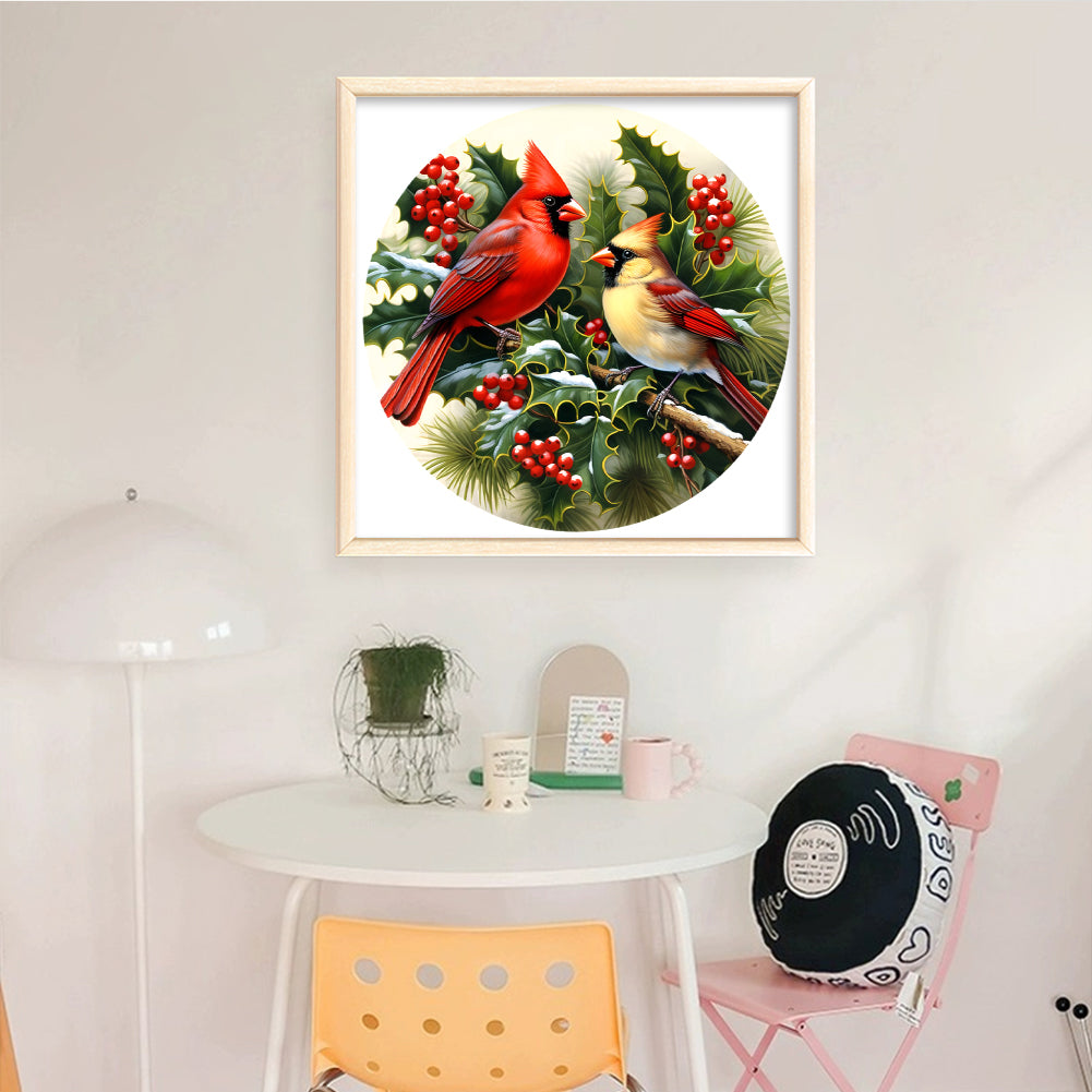 Northern Cardinal - Full 11CT Counted Cross Stitch 40x40CM - Huacan