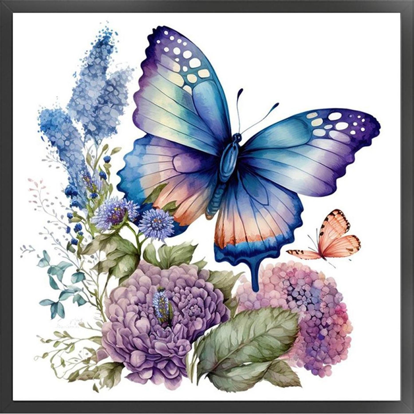 Flowers And Butterflies - Full 11CT Counted Cross Stitch 40x40CM - Huacan