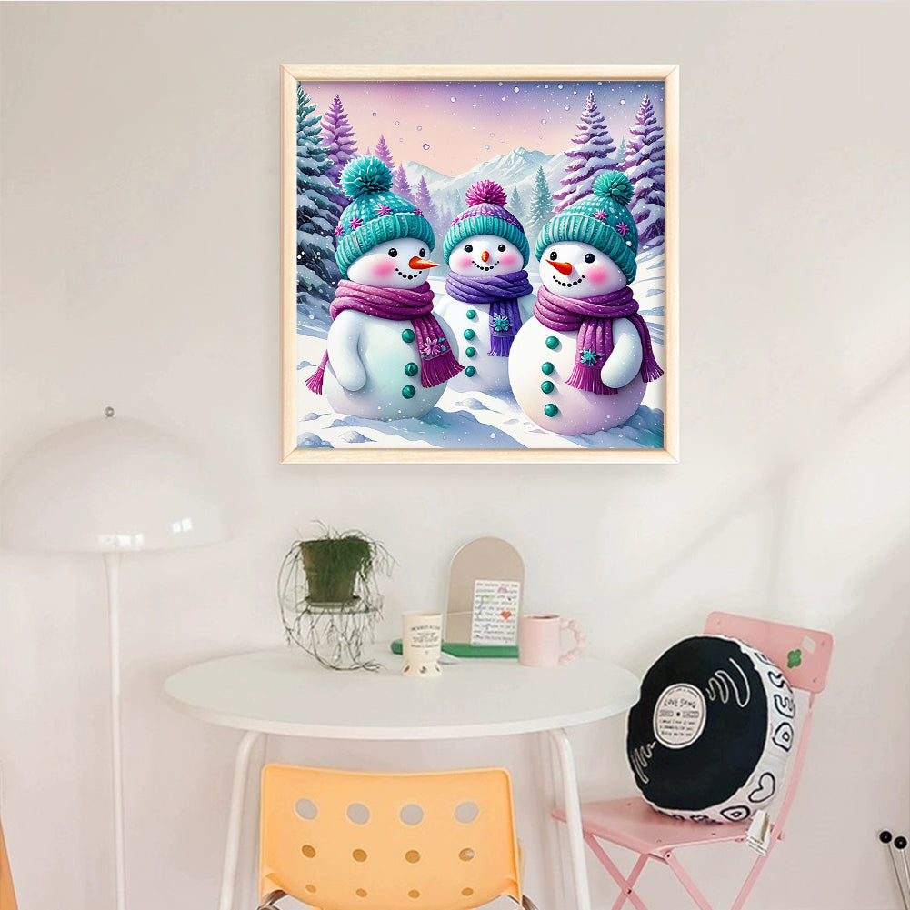 Snowman - Full 11CT Counted Cross Stitch 40x40CM - Huacan