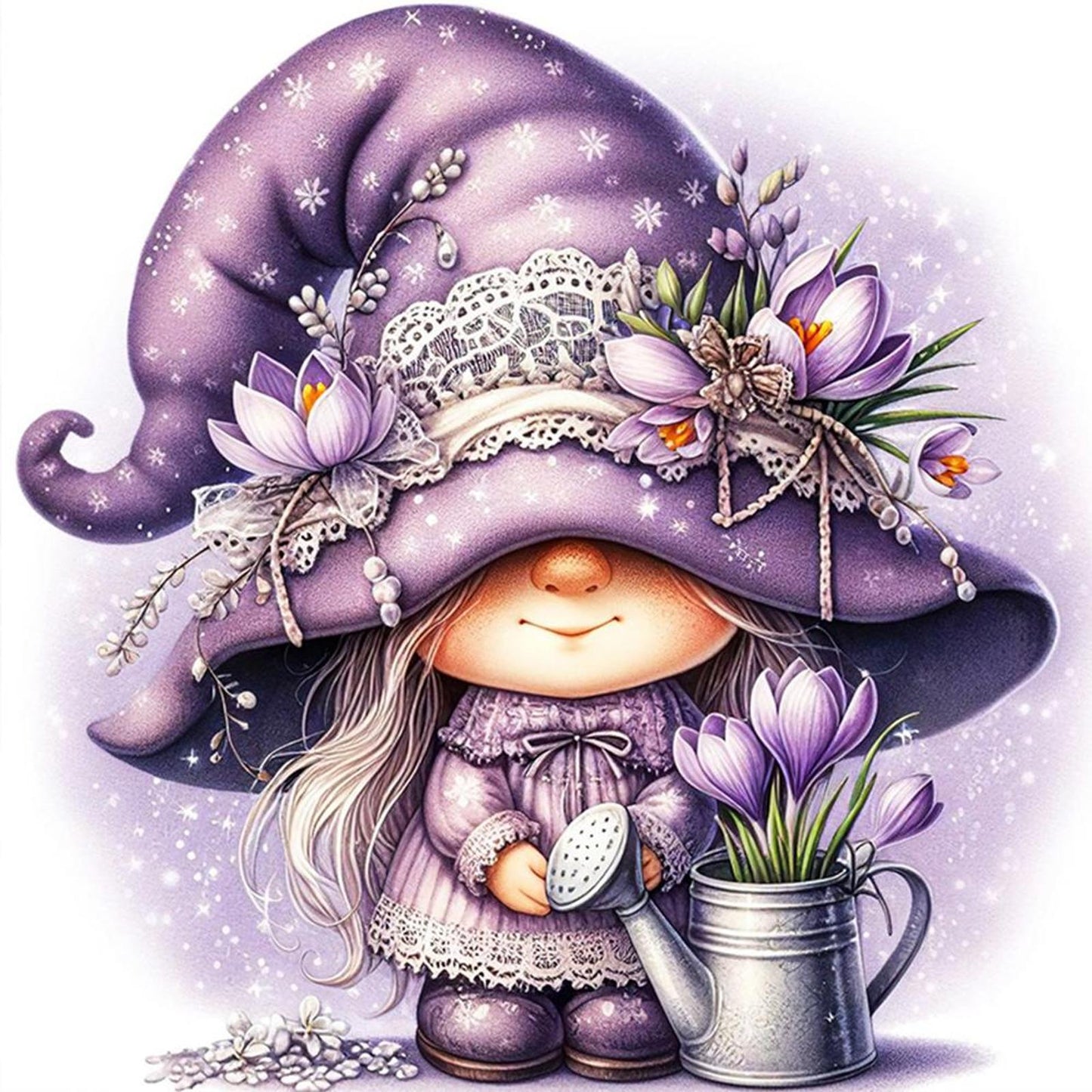 Gnome - Full 11CT Counted Cross Stitch 45x45CM - Huacan