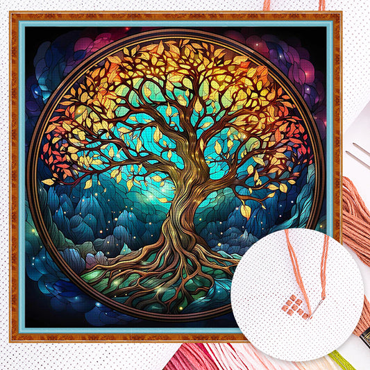 Tree Of Life - Full 14CT Counted Cross Stitch 40x40CM - Huacan