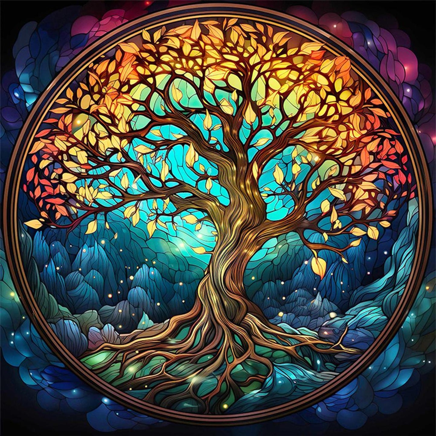 Tree Of Life - Full 14CT Counted Cross Stitch 40x40CM - Huacan