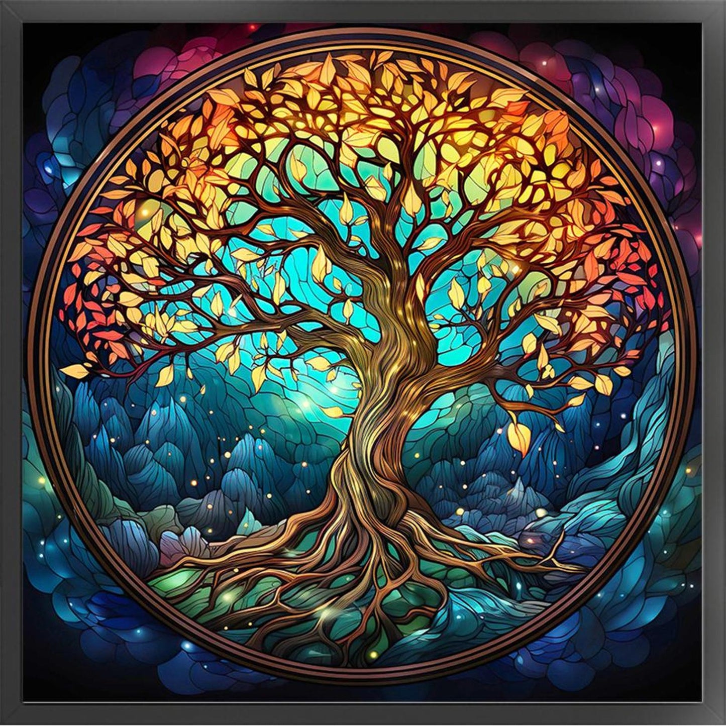 Tree Of Life - Full 14CT Counted Cross Stitch 40x40CM - Huacan
