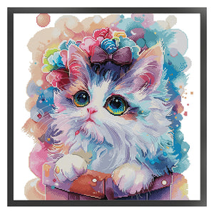 Joy Sunday - Princess Cat - 47*47CM 14CT 2 Stamped Cross Stitch