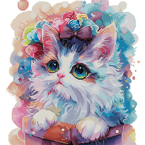 Joy Sunday - Princess Cat - 47*47CM 14CT 2 Stamped Cross Stitch
