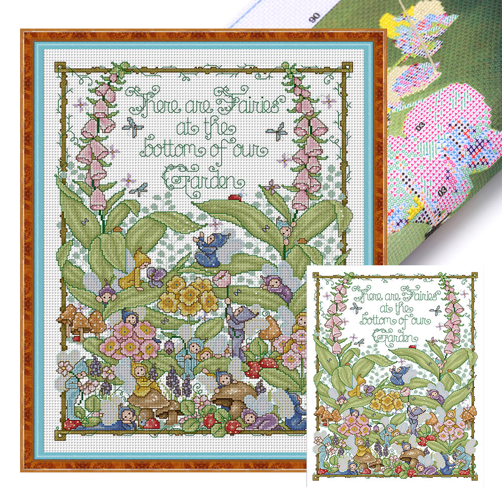 Joy Sunday - Garden Elves - 41*52CM 14CT 2 Stamped Cross Stitch