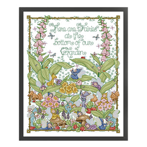 Joy Sunday - Garden Elves - 41*52CM 14CT 2 Stamped Cross Stitch