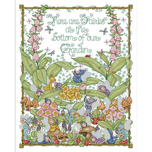 Joy Sunday - Garden Elves - 41*52CM 14CT 2 Stamped Cross Stitch